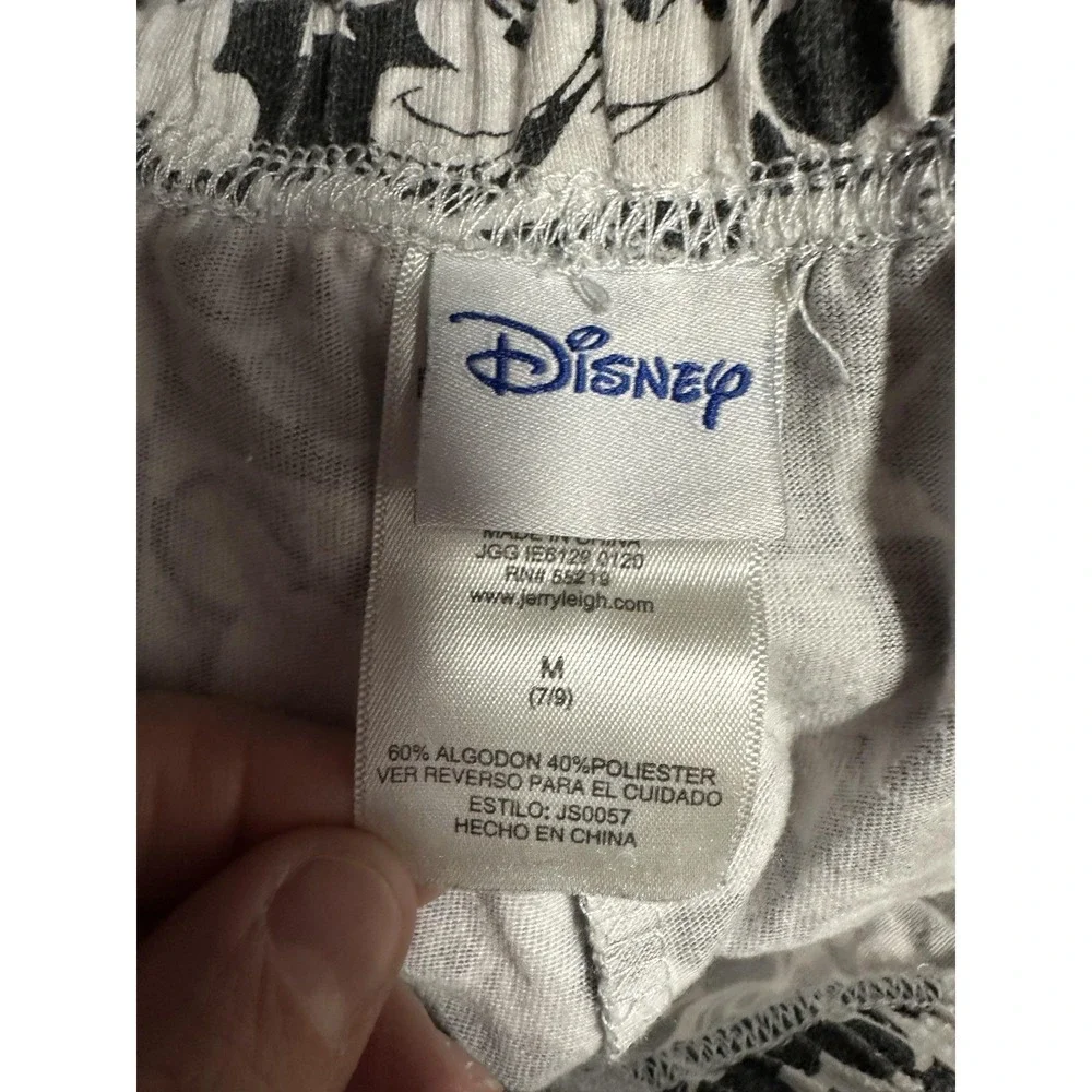 Disney Mickey Mouse Shorts Girls Medium 7/9 Black White Checkered Lounge PJ‎ - Picture 3 of 6